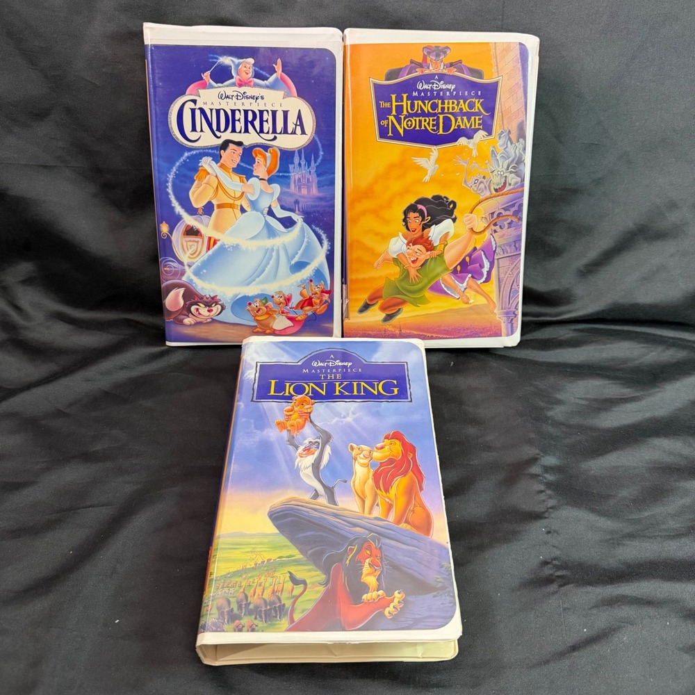 Walt Disney Masterpiece Collection VHS Lot Lion King Cinderella Hunchback Tapes